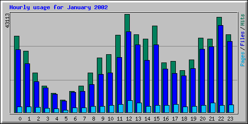 Hourly usage for January 2002